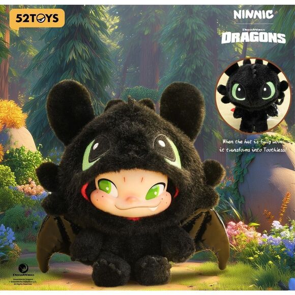 New In Box 52Toys NINNIC & Toothless Limited Edition Plush Toy Pendant - Picture 1 of 6